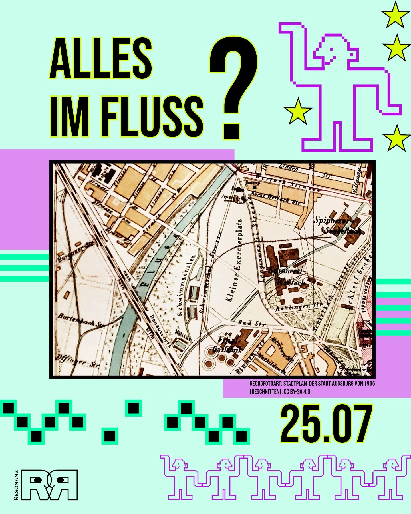 Alles im Fluss? Plakat zum Tag der offenen Tür am 25. Juli 2026.