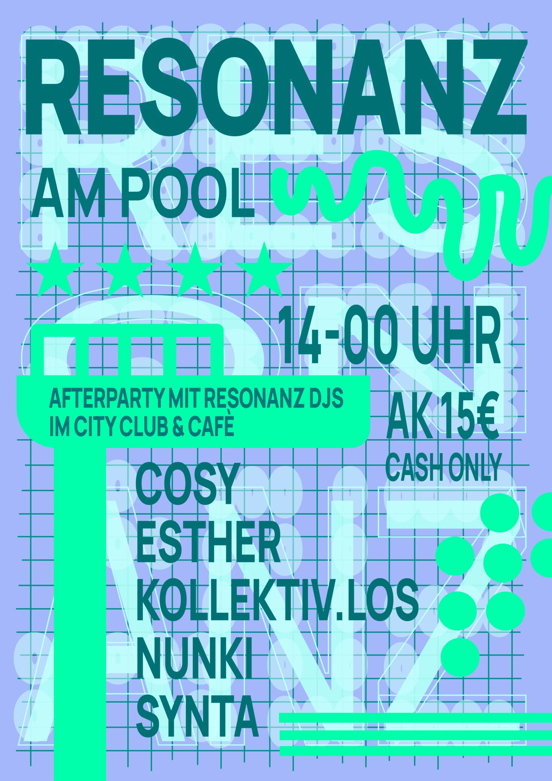 Resonanz am Pool 2025: Line-up-Plakat